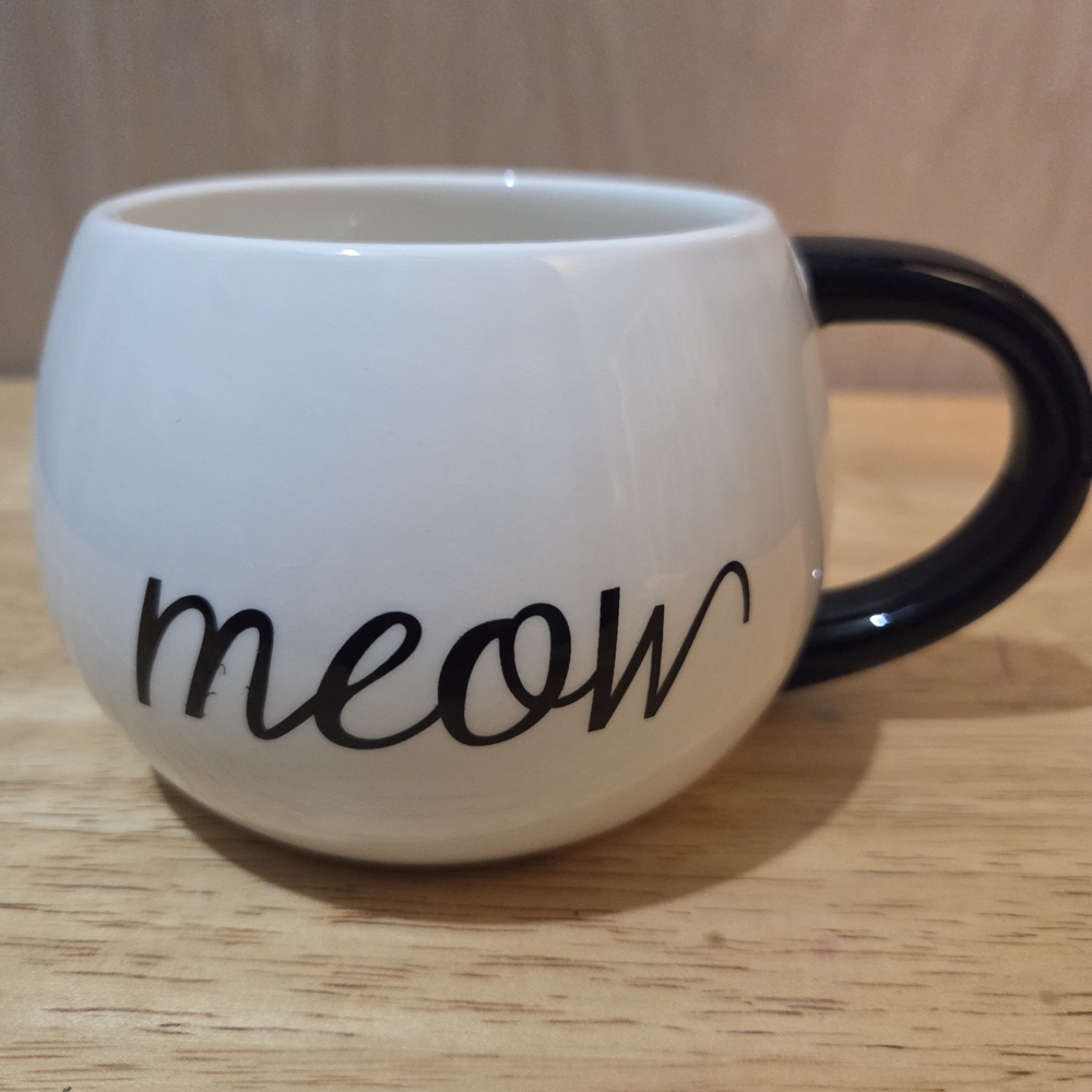 Cost Plus World Market White Mug with Black Handle